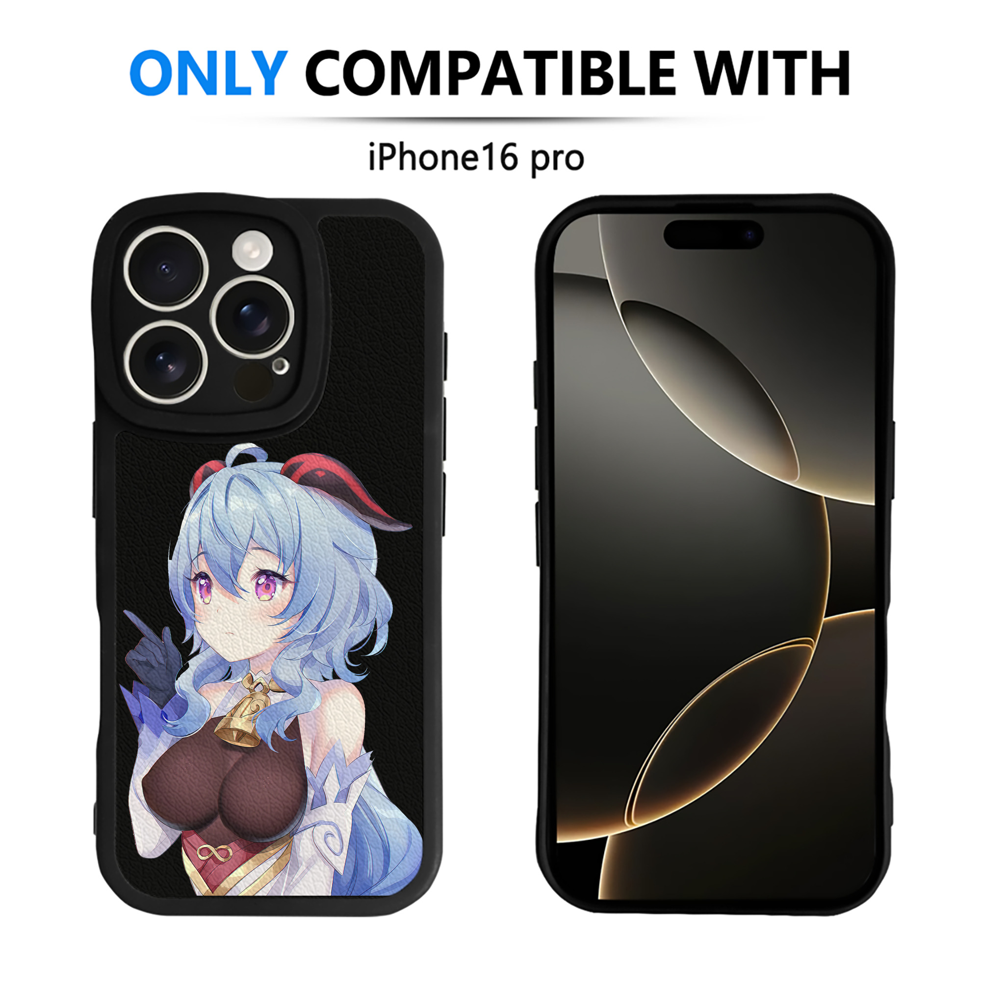 げんし神 甘雨 かんう genshin Ganyu 【iPhone 16シリーズ対応】シリコンスマホケース（レザー調） 材質：シリコン